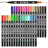 Ohuhu イラストペン 100色 ふで 極細 水彩毛筆 アートマーカーペン 水性ペン 水彩ペン 水性 鮮やか イラスト 手