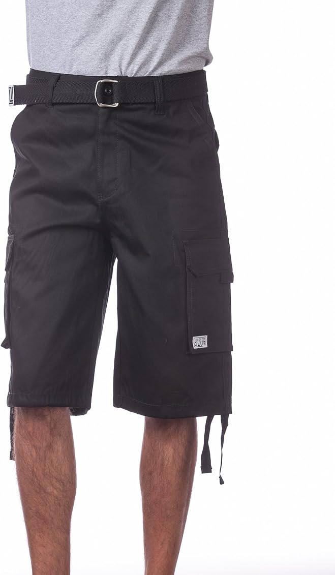 Cotton Twill Cargo Shorts with Belt 