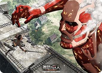 Amazon キャラクター万能ラバーマット 進撃の巨人 エレン Vs 超大型巨人 アニメ 萌えグッズ 通販