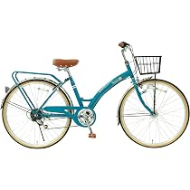 Amazon | シティサイクル 26インチ スチール シマノ製 6段変速 前カゴ 