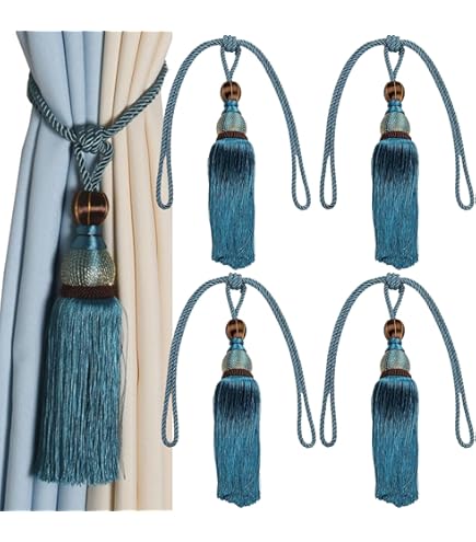 Amazon｜ゴージャス フリンジ 2房タッセル カーテン留め ブラック JT-1