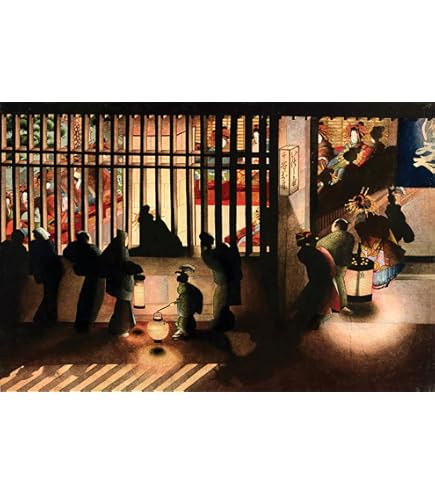 Amazon.co.jp: 葛飾応為 浮世絵 夜桜美人図 56×22cm ポスター 複製