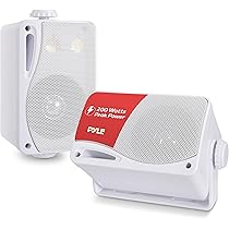 4 Pyle PLMR41B 200W Waterproof Marine Stereo Speakers - Dual Cone Boat Audio 2 Pairs (4 Speakers)