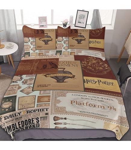新品未使用•海外購入【Harry Potter】ベッドカバー 6尺:1.8m~】 ハリーポッター ベットカバー & 枕カバー 4点セット