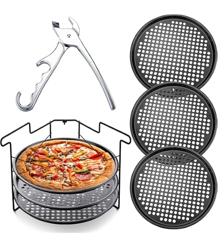 Pizzza Rack Pizza Baking Rack Zhehao 8-Tier Pizza Rack Set With 8 Aluminum Pans ...