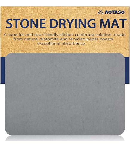Stone Dish Drying Mat For Kitchen Counter, Quick Drying Diatomaceous Earth Stone Mat, UltraÂ