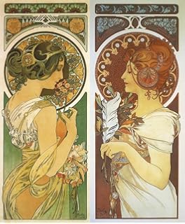 Amazon Co Jp 絵画風 壁紙ポスター はがせるシール式 アルフォンス ミュシャ 桜草 羽根 19年 リトグラフ アールヌーヴォー キャラクロ K Mch 0s1 585mm 707mm 建築用壁紙 耐候性塗料 ホビー