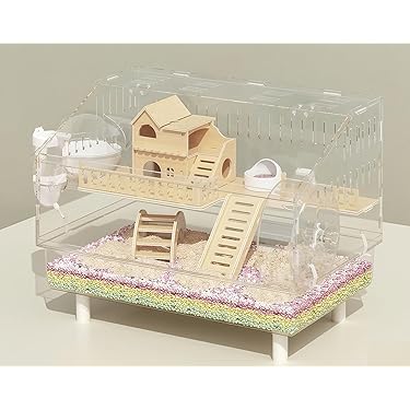 Wixero】 小動物用ハムスターケージ アクリル製 迷宮デザイン 透明