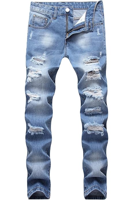 Slim Fit Straight Leg Denim Jeans 