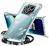 Xiaomi Redmi Note 14 Pro+ 5G ケース クリア ショルダー redmi note14pro+ スマホケース シャオミ レッドミー ノート14ro Plus カバー 肩掛け 斜めかけ 縄掛けケース 透明 TPU 耐衝撃 薄型 軽量 ケース 紐付き 斜めがけ 織りストラップ付き ネックストラップ ショルダー ケース 長さ調整可能 取り外し可能 落下防止 紛失防止 (クリア)