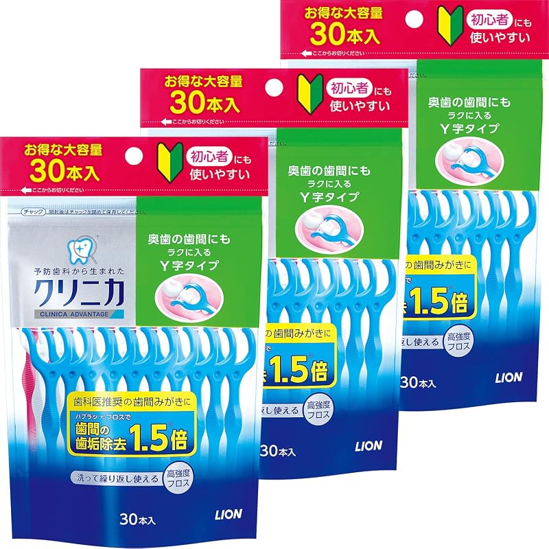 クリニカ アドバンテージ デンタルフロス Y字タイプ 30本入×3個