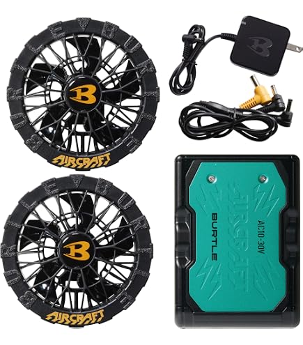 BURTLE エアクラフト13V 冷却ファン・バッテリー・充電ケーブルフルセット Amazon.co.jp: バートル バッテリー ケーブル 空調 BURTLE エア