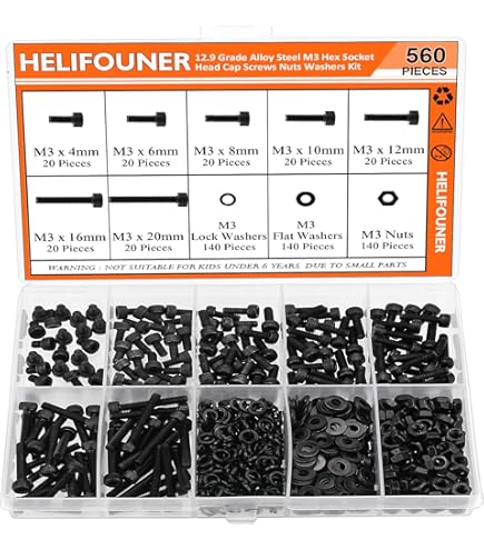 105 Pieces M3 X 12mm Button Head Socket Cap Screws, Togo