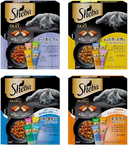Amazon | シーバ デュオ プラス 成猫用 毛玉ケアセレクション 200g(20g