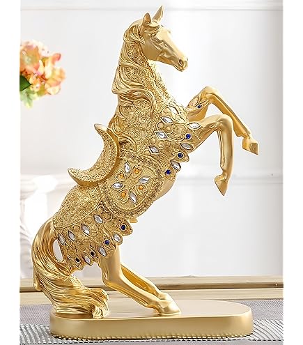 金運up！馬 置物 風水◎ 馬のオブジェ 置物 ゴールド 風水 金運 縁起物 : インテリア北欧
