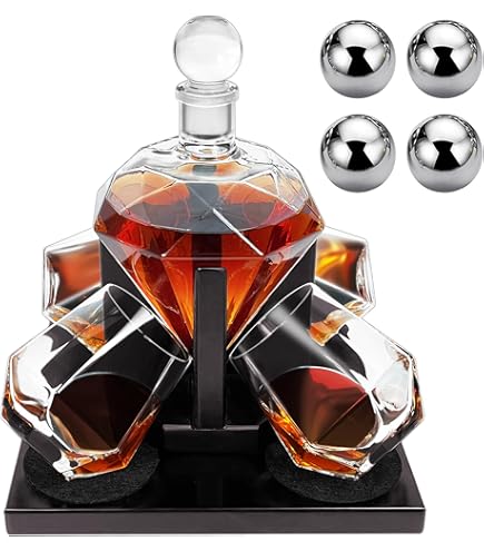 Saney Whiskey Globe Decanter Set With 2 Glasses In Gift Box - Whiskey Decanter For Liquor, Whiskey, Brandy, Gin, Rum, Tequila, Vodka, And Brandy - Home Bar Accessories For Men And Women - View #3