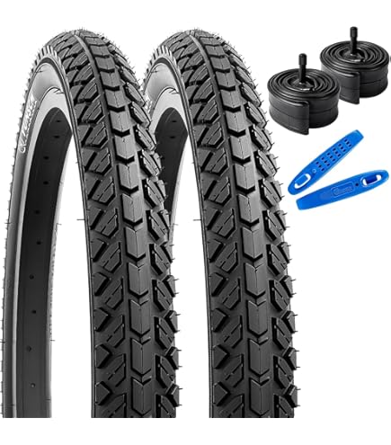ZUKKA 20 X 2.10 Inch Bike Tires + Inner Tubes Set - 30TPI Folding