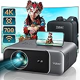 YABER PROV9 Projector, High Brightness, 700ANSI WIFI6, 4K Compatible, Bluetooth 5.3, Built-in, 5W x 2 Speakers, 300 in Large 