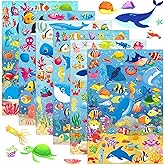 48 Sheets Ocean Sea Animal Stickers for Kids 2000+ Cute Fish Stickers Ocean Sticker Tropical Shark Wall Decal Self Adhesive U