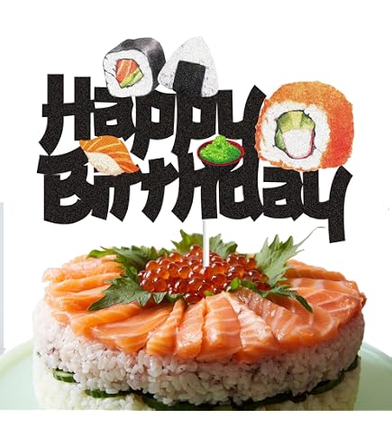 "Let's Roll" Sushi Party Banner - Japanese Theme Bunting, 8.5x5.5" Pennants, 24' Ribbon