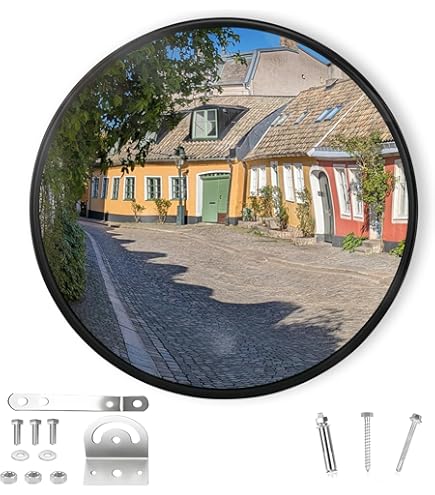 SecurityMan Adjustable Convex Mirror For Blind Spots 12" - Shatterproof Polycarbonate Fish Eye Mirror - Wide Views For Outdoor Or Indoor - Great As A Driveway Mirror Or Safety And Security Mirror - View #7