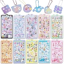 Amazon | 【10枚セット】3Dシール ぷっくり【カードストラップ10個付き