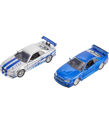 Jada Fast & Furious – Leon Skyline GT-R BCNR33 Jaune – Échelle 1/32, 13 Cm, Pneus Caoutchouc – Collector Series