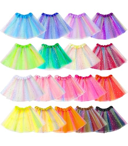 Dress Up America - Lot De 5 Tutus Pour Filles En Tulle Couleurs Différentes, Rose, Violet, Orange, Vert