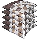座布団カバー 55x59 5枚セット しじら格子 ブラウン 55x59 ５枚組