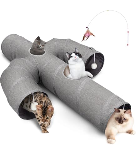 FelRelWel Cat Tunnel For Indoor Cats,Tree Trunk Cat Tunnels With