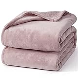 Hansleep 毛布 シングル ブランケット 100x140cm スモーキーピンク マイクロファイバー 柔らかく肌触り フランネル 洗える 静電防止 四季適用 (100x140,スモーキーピンク)