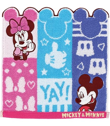 Amazon｜ディズニー レトロ デザイン ミニタオル 5枚 ミッキー＆ミニー