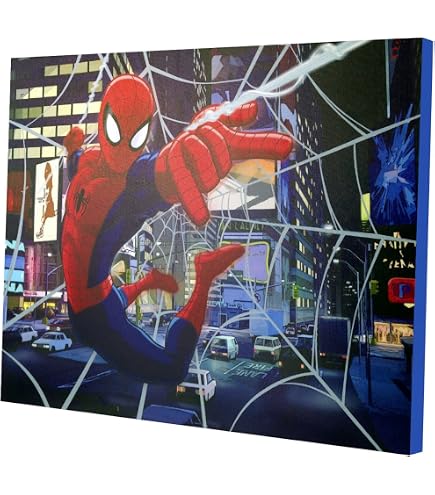 Amazon.co.jp: マーベルスパイダーマン ウェブフレーム入り木製壁装飾