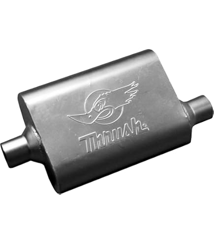 A-KARCK Single Chamber Muffler 2.25" Center Inlet 2.25" Center Outlet, 13" Overall Length Aluminized Steel Aggressive Sound Race Muffler (2 Pcs - View #6