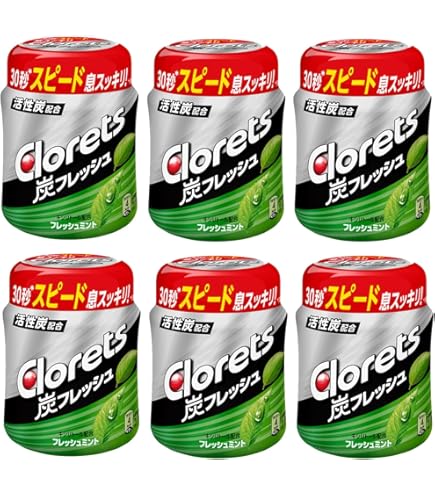 Amazon | クロレッツXP ボトルガム140g 6個セット (クリアミント 青
