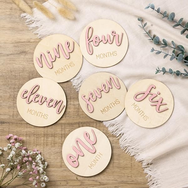 Tie Rod End 13-Piece Baby Monthly Milestone Cards - Boho Rainbow Wooden ...