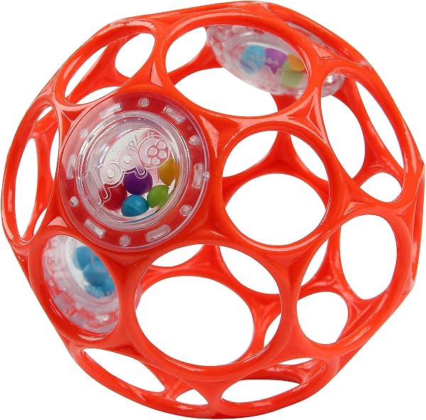 ブライトスターツ Bright Starts Oball オーボールラトル【0ヶ月~】ベビーカー用おもちゃ 歯固め ガラガラ ソフトボール 出産祝い レッド 11487 - 1