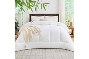 LINENOVA LINENOVA Bamboo Quilt Queen Size - 500GSM Extra Cosy All Season Doona, Breathable and Soft Duvet, Hypoallergenic and Anti-Bacterial, Ideal for Cooler Nights, Machine Washable (210x210cm)