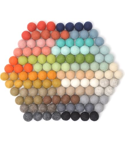 Natural Wool Felt Balls | 30mm (3cm) Diameter | 12-Pack Green | DIY Craft Supplies