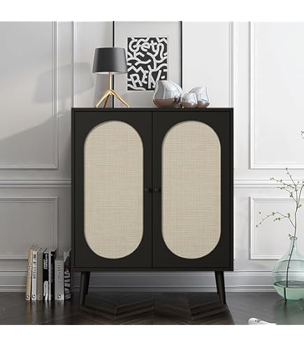 Amazon.co.jp: キャビネット サイドボード 幅120cm ラタン調 引き出し3