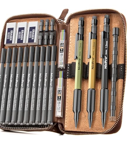 Amazon.co.jp: Nicpro ブラックメタルシャープペンシル20本セット