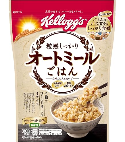 Amazon.co.jp: ケロッグ 粒感しっかり オートミールごはん300g ×6袋