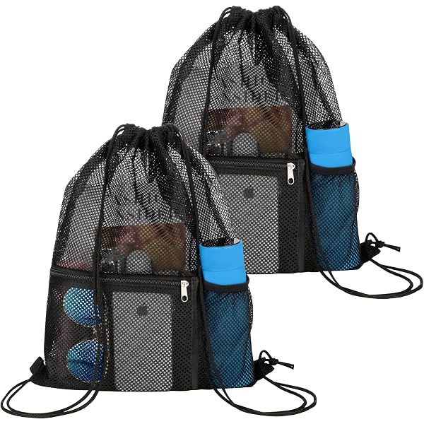 Mildbeer Netz-Rucksack Mit Kordelzug – Durchsichtig, Groß (43x30x15 Cm) Für Sport & Strand