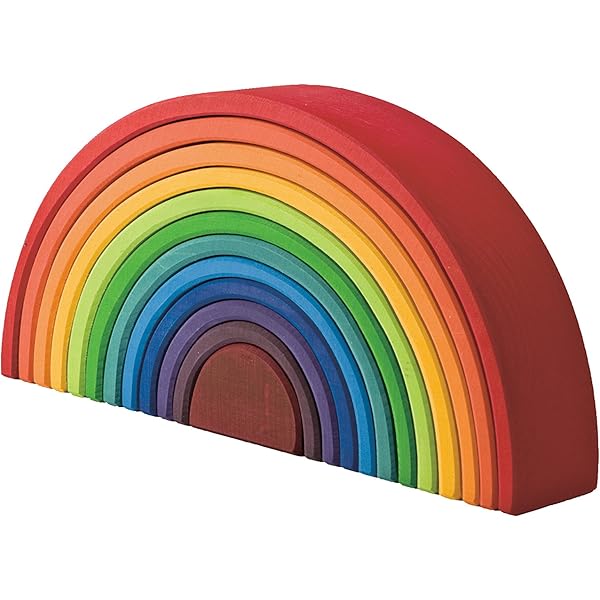 木製虹型知育玩具 積み木 11月上旬完成予定) 積み木 虹いろつみ木 (プレーン） 2歳 子供