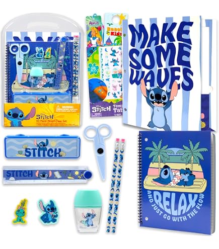 Amazon.co.jp: Disney Stitch 文房具セット - フォルダー、ノート