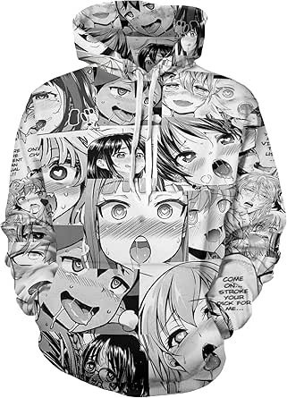 Amazon Co Jp アヘ顔 服 パーカー コスプレ 衣装 Ahegao Hoodie 男女兼用 パロディ アニメ モノトーン グラフィック V系 ファッション 服 ファッション小物