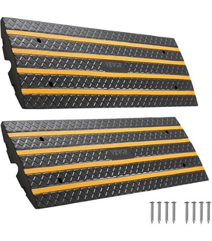 Hoiweqr Rubber Curb Ramps, Heavy Duty Threshold Ramp, 4-14cm Height, Motorcycle Ramp, Car Slope Ramp, Professional Grade Loading Ramps, For Doorway Driveway Indoor Outdoor(100x30x11cm