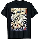 日本の木版画の漫画初花塔之澤滝 Tシャツ