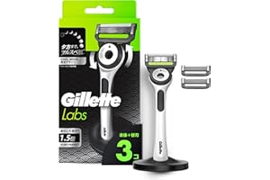 Gillette ジレット 髭剃り 本体 替刃 3個 スタンド付 カミソリ 剃刀 メンズ 深剃り ラボ