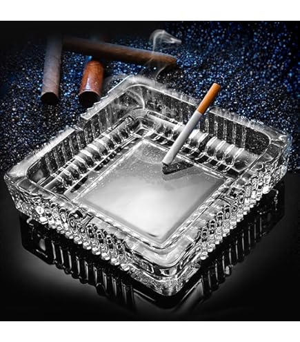 Amazon.co.jp: 灰皿 7x7インチ 大型ガラス灰皿 シガレット葉巻用